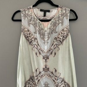 BCBG Italian Print Sleeveless Top